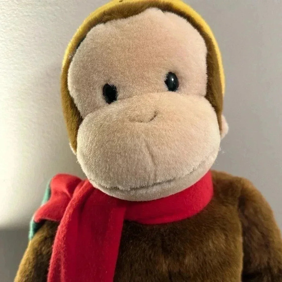 Macy's Curious George Large Plush Monkey Hat Scarf Toy 23" - Picture 2 of 5